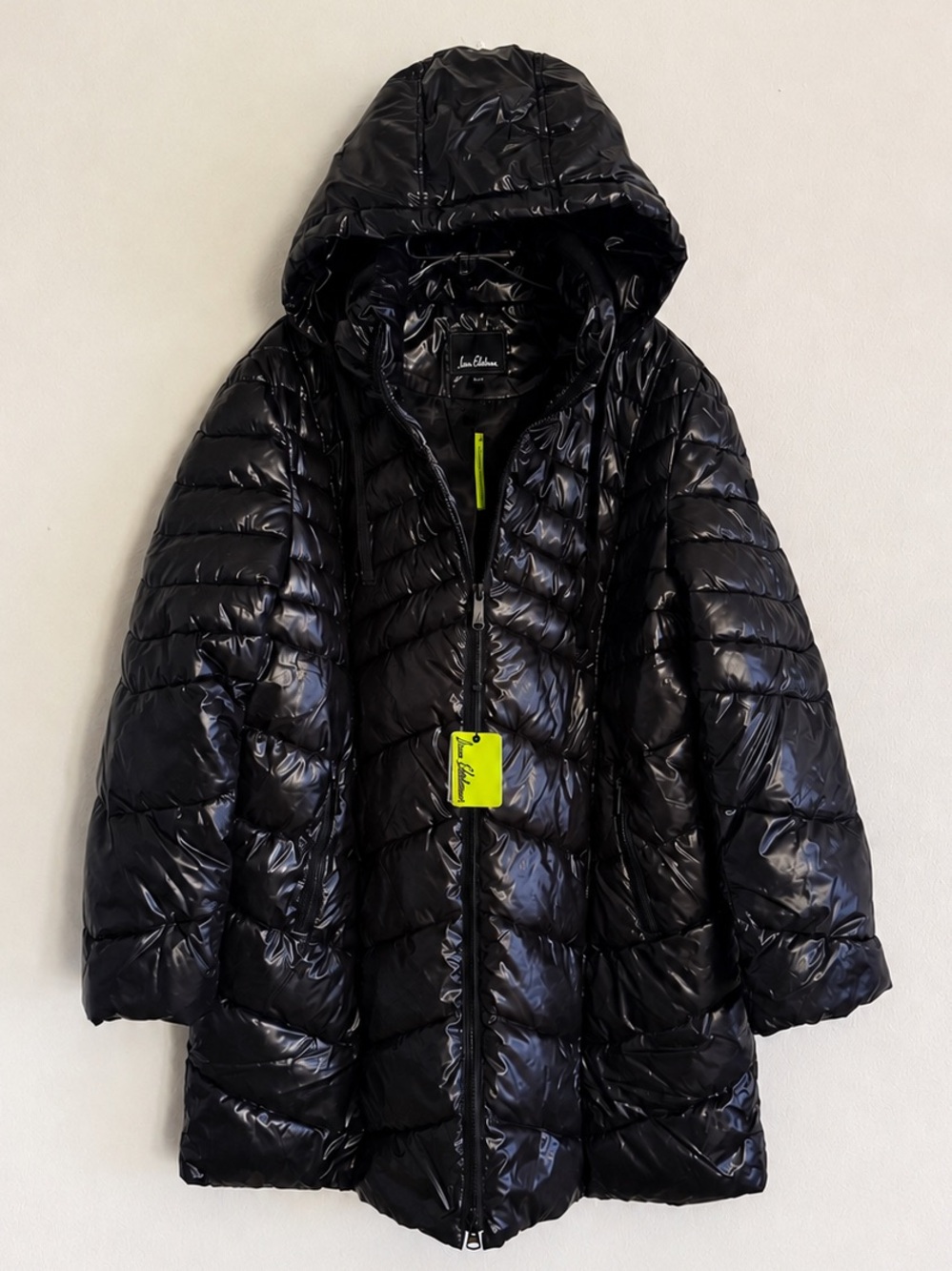 Sam Edelman Long Hooded Puffer Coat Removable Hood Black XXL NWT - Picture 7 of 12